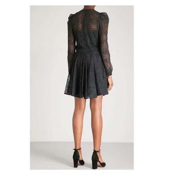New! MAJE Rizone Black Lace Mini Dress - Picture 3 of 8